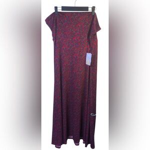 LuLaRoe Red Floral Maxi Skirt